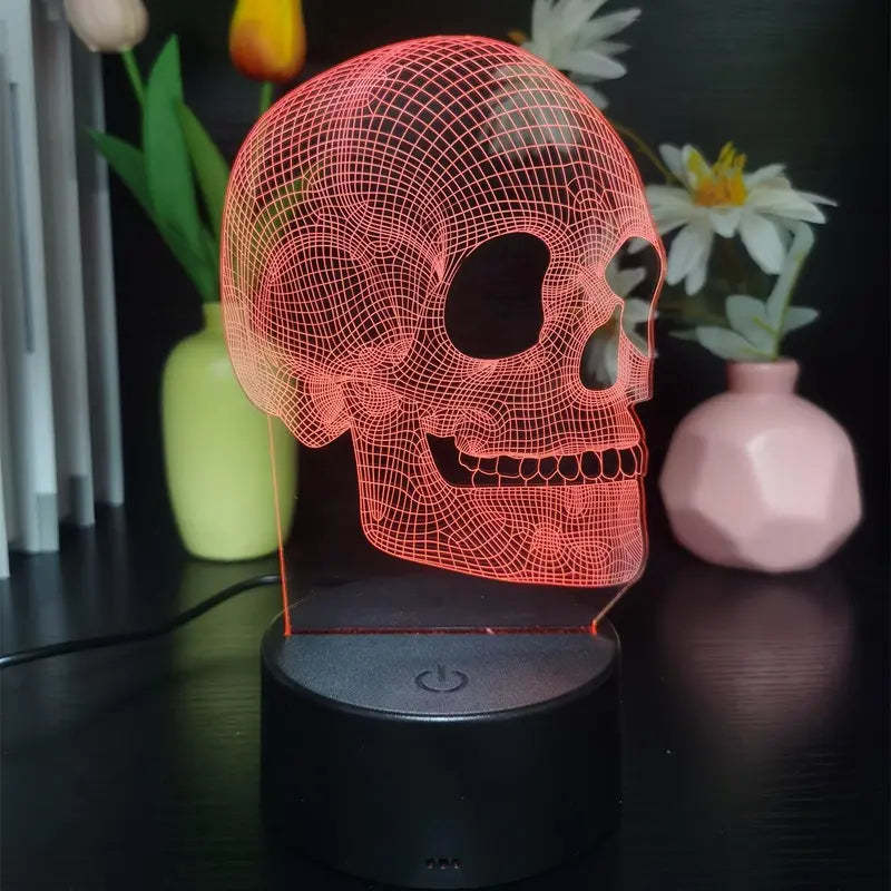 3D Small Night Lamp Halloween Skull Outdoor Light LED Energy Saving Lamp Gift Decoration Birthday Christmas Gifts